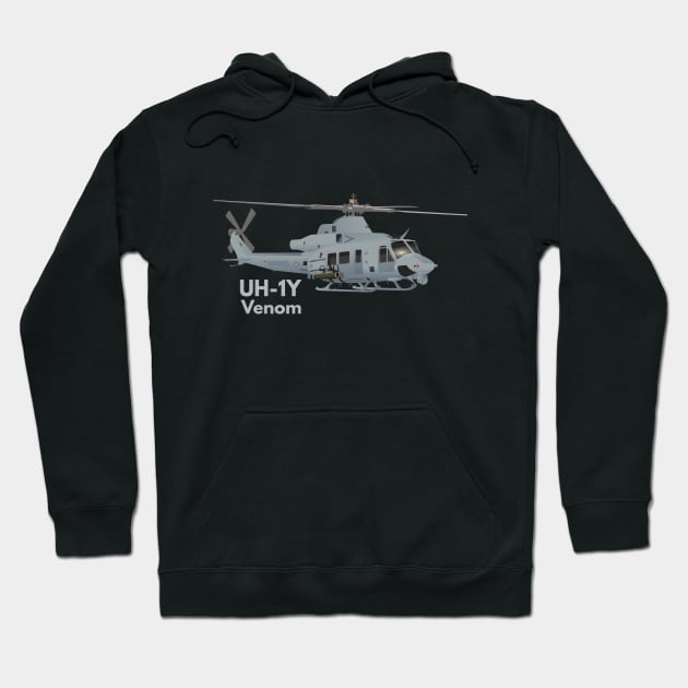 UH-1Y Venom Helicopter Hoodie by NorseTech